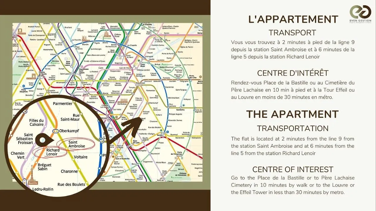 Apartmán Appart 4Pers # Popincourt # St Ambroise # Bastille Paříž